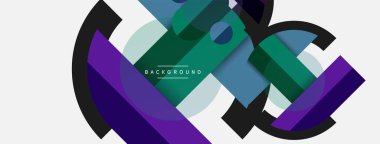 Yuvarlak geometrik şekiller çizgiler ve daireler. Duvar kağıdı afişi ya da iniş sayfası için vektör şablonu