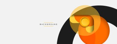 Yaratıcı geometrik duvar kağıdı. Asgari soyut arkaplan. Duvar kağıdı arkaplanı veya iniş sayfası için daire bileşimi vektör çizimi