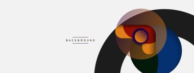 Vektör yuvarlak şekilli daireler minimum geometrik arkaplan. Duvar kağıdı afişi veya iniş sayfası için vektör illüstrasyonu