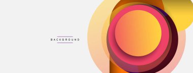 Çember ve yuvarlak şekiller soyut arkaplan. Duvar kağıdı afişi veya iniş sayfası için vektör illüstrasyonu