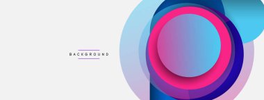 Vektör yuvarlak şekilli daireler minimum geometrik arkaplan. Duvar kağıdı afişi veya iniş sayfası için vektör illüstrasyonu