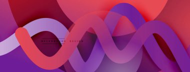 Gölge efektli dalga çizgisi olan soyut gradyan arkaplan. Geometrik bileşim. 3B gölge efektleri ve sıvı eğimleri