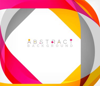 Üst üste binen dalgalarla soyut kare şekil, minimum geometrik arkaplan. Duvar Kağıdı, Sancak, Arkaplan, İniş Sayfası için Vektör İllüstrasyonu