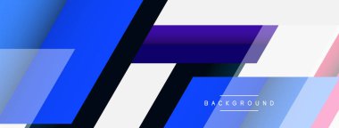 Vektör arkaplanı. Gölge efektli soyut örtüşen renk çizgileri tasarımı. Duvar kağıdı afişi için resim arkaplanı veya iniş sayfası