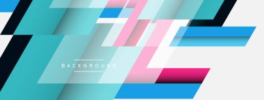 Vektör arkaplanı. Gölge efektli soyut örtüşen renk çizgileri tasarımı. Duvar kağıdı afişi için resim arkaplanı veya iniş sayfası