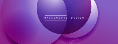 Gölgeli gradyan daireler. Vektör tekno soyut arka plan. Modern üstüste bindirme formları duvar kağıdı arkaplanı, tasarım şablonu