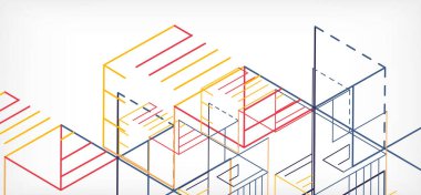 Soyut arkaplan. Beyaz arkaplanda renk çizgileri. Doğrusal soyut kompozisyon. Duvar kağıdı, afiş, arkaplan, iniş sayfası için tekno veya iş konsepti