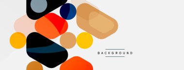 Soyut yuvarlak geometrik şekiller ve daireler. Duvar kağıdı, afiş, arkaplan veya iniş için moda tekno iş şablonu