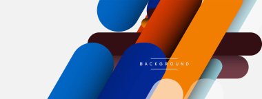 Yuvarlak şekiller ve çizgiler üst üste biniyor. Duvar kağıdı afişi veya iniş sayfası için vektör illüstrasyonu