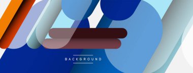 Yuvarlak şekiller ve çizgiler üst üste biniyor. Duvar kağıdı afişi veya iniş sayfası için vektör illüstrasyonu