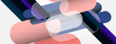 Soyut arkaplan. Yuvarlak şekiller, gri arkaplanda çizgiler. Duvar kağıdı afişi veya iniş sayfası için vektör illüstrasyonu