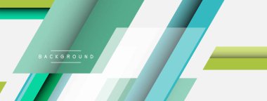 Vektör arkaplanı. Gölge efektli soyut örtüşen renk çizgileri tasarımı. Duvar kağıdı afişi için resim arkaplanı veya iniş sayfası