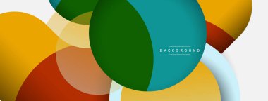 Yaratıcı geometrik duvar kağıdı. Asgari soyut arkaplan. Duvar kağıdı arkaplanı veya iniş sayfası için daire bileşimi vektör çizimi