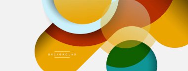 Çember ve yuvarlak şekiller soyut arkaplan. Duvar kağıdı afişi veya iniş sayfası için vektör illüstrasyonu