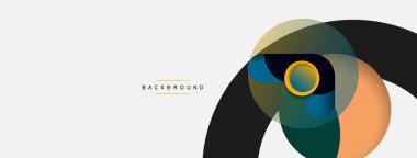 Çember ve yuvarlak şekiller soyut arkaplan. Duvar kağıdı afişi veya iniş sayfası için vektör illüstrasyonu