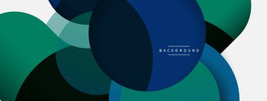 Vektör yuvarlak şekilli daireler minimum geometrik arkaplan. Duvar kağıdı afişi veya iniş sayfası için vektör illüstrasyonu