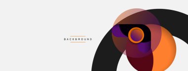 Yaratıcı geometrik duvar kağıdı. Asgari soyut arkaplan. Duvar kağıdı arkaplanı veya iniş sayfası için daire bileşimi vektör çizimi