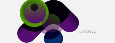 Vektör yuvarlak şekilli daireler minimum geometrik arkaplan. Duvar kağıdı afişi veya iniş sayfası için vektör illüstrasyonu