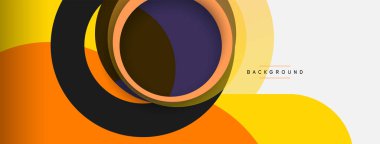 Yaratıcı geometrik duvar kağıdı. Asgari soyut arkaplan. Duvar kağıdı arkaplanı veya iniş sayfası için daire bileşimi vektör çizimi