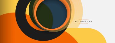 Vektör yuvarlak şekilli daireler minimum geometrik arkaplan. Duvar kağıdı afişi veya iniş sayfası için vektör illüstrasyonu