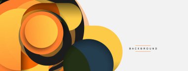 Çember ve yuvarlak şekiller soyut arkaplan. Duvar kağıdı afişi veya iniş sayfası için vektör illüstrasyonu