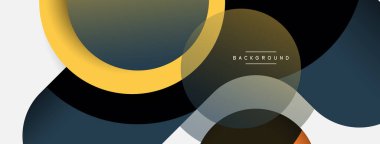 Yaratıcı geometrik duvar kağıdı. Asgari soyut arkaplan. Duvar kağıdı arkaplanı veya iniş sayfası için daire bileşimi vektör çizimi