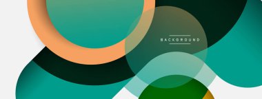 Yaratıcı geometrik duvar kağıdı. Asgari soyut arkaplan. Duvar kağıdı arkaplanı veya iniş sayfası için daire bileşimi vektör çizimi