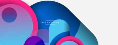 Yaratıcı geometrik duvar kağıdı. Asgari soyut arkaplan. Duvar kağıdı arkaplanı veya iniş sayfası için daire bileşimi vektör çizimi