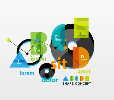 iş geometrik Infographic diyagram düzeni