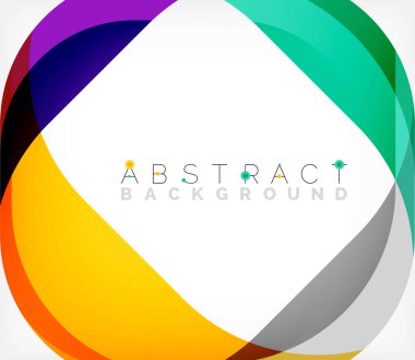 Üst üste binen dalgalarla soyut kare şekil, minimum geometrik arkaplan. Duvar Kağıdı, Sancak, Arkaplan, İniş Sayfası için Vektör İllüstrasyonu