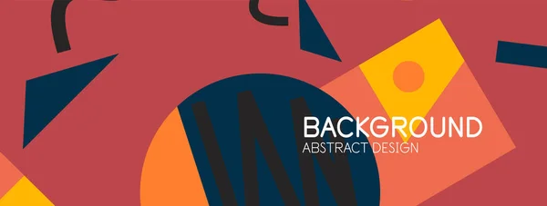 Abstracte achtergrond. Blokken, lijnen, driehoeken, cirkels samenstelling. Techno of business concept voor behang, banner, achtergrond, landing page — Stockvector