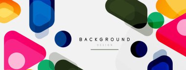 Soyut yuvarlak geometrik şekiller ve daireler. Duvar kağıdı, afiş, arkaplan veya iniş için moda tekno iş şablonu