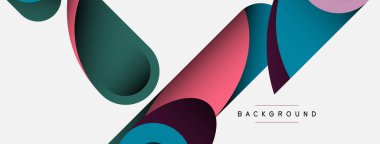 Soyut arkaplan. Minimum geometrik daireler ve koyu gölgeli yuvarlak şekiller. Duvar kağıdı afişi veya arkaplan için moda teknoloji iş şablonu