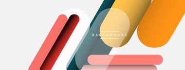 Soyut arkaplan. Yuvarlak şekiller, gri arkaplanda çizgiler. Duvar kağıdı afişi veya iniş sayfası için vektör illüstrasyonu