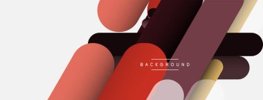 Yuvarlak şekiller ve çizgiler üst üste biniyor. Duvar kağıdı afişi veya iniş sayfası için vektör illüstrasyonu