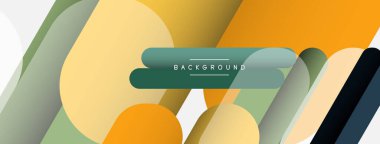 Soyut arkaplan. Yuvarlak şekiller, gri arkaplanda çizgiler. Duvar kağıdı afişi veya iniş sayfası için vektör illüstrasyonu