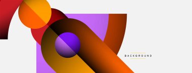 Geometrik soyut arkaplan. Duvar kağıdı arkaplanı veya iniş sayfası için yuvarlak şekiller, daireler, satır bileşimi