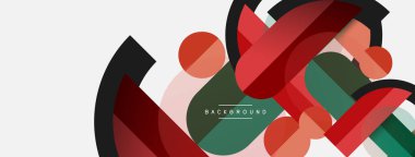 Yuvarlak geometrik şekiller çizgiler ve daireler. Duvar kağıdı afişi ya da iniş sayfası için vektör şablonu