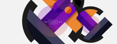 Yuvarlak geometrik şekiller çizgiler ve daireler. Duvar kağıdı afişi ya da iniş sayfası için vektör şablonu