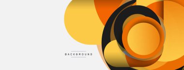 Çember ve yuvarlak şekiller soyut arkaplan. Duvar kağıdı afişi veya iniş sayfası için vektör illüstrasyonu