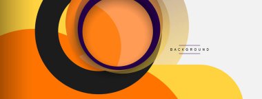 Vektör yuvarlak şekilli daireler minimum geometrik arkaplan. Duvar kağıdı afişi veya iniş sayfası için vektör illüstrasyonu