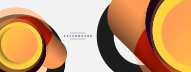 Vektör yuvarlak şekilli daireler minimum geometrik arkaplan. Duvar kağıdı afişi veya iniş sayfası için vektör illüstrasyonu