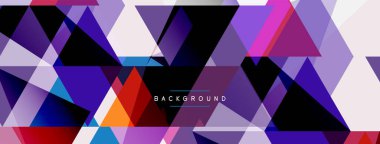 Renkli üçgen bileşimi, geometrik soyut arkaplan. Tekno veya iş konsepti, duvar kağıdı, afiş, arkaplan, iniş sayfası deseni