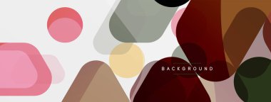 Beyaz üzerine renkli baloncuklar ve yuvarlak geometrik şekiller. Duvar kağıdı, pankart, arkaplan, iniş sayfası için vektör geometrik asgari özet arkaplan
