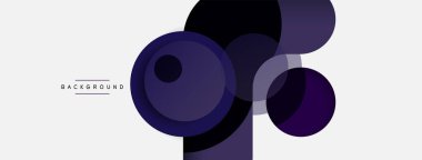 Çember ve yuvarlak şekiller soyut arkaplan. Duvar kağıdı afişi veya iniş sayfası için vektör illüstrasyonu