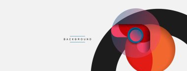 Vektör yuvarlak şekilli daireler minimum geometrik arkaplan. Duvar kağıdı afişi veya iniş sayfası için vektör illüstrasyonu