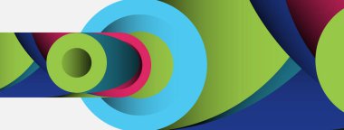 Soyut arkaplan. Minimum geometrik daireler ve koyu gölgeli yuvarlak şekiller. Duvar kağıdı afişi veya arkaplan için moda teknoloji iş şablonu