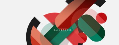 Yuvarlak geometrik şekiller çizgiler ve daireler. Duvar kağıdı afişi ya da iniş sayfası için vektör şablonu