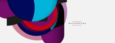 Çember ve yuvarlak şekiller soyut arkaplan. Duvar kağıdı afişi veya iniş sayfası için vektör illüstrasyonu