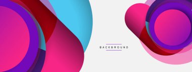 Vektör yuvarlak şekilli daireler minimum geometrik arkaplan. Duvar kağıdı afişi veya iniş sayfası için vektör illüstrasyonu